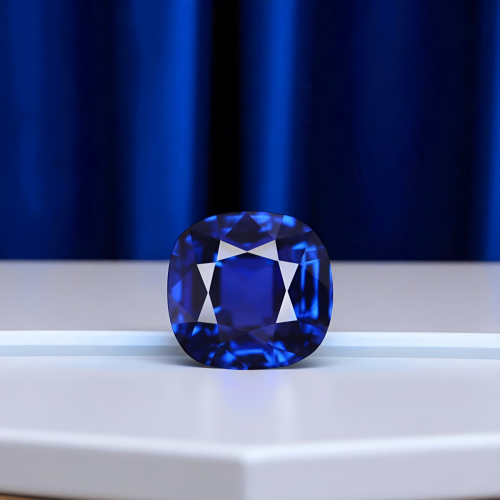 Radiant Cushion-Cut Blue Sapphire