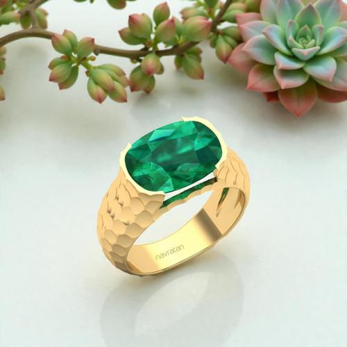 Bold Emerald Gold Ring