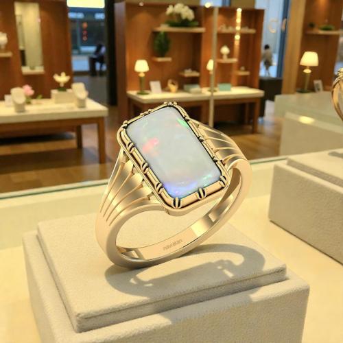 Elegant Opal Glow Ring in Gold