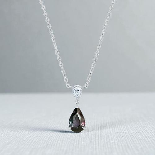 Pear-Cut Alexandrite Pendant in Silver