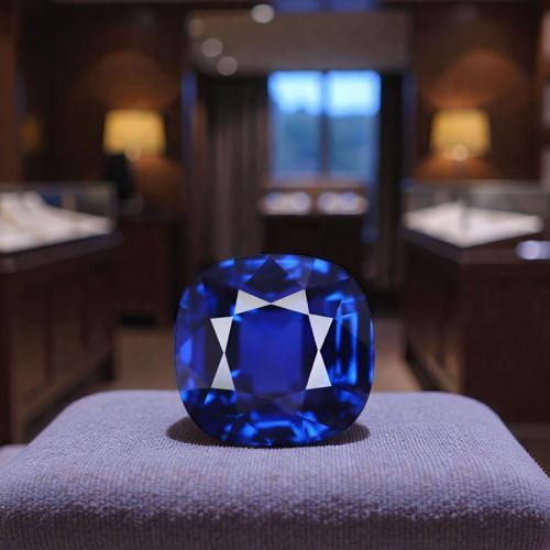 Premium Cushion-Cut Blue Sapphire Stone