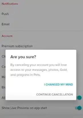 confirm cancellation